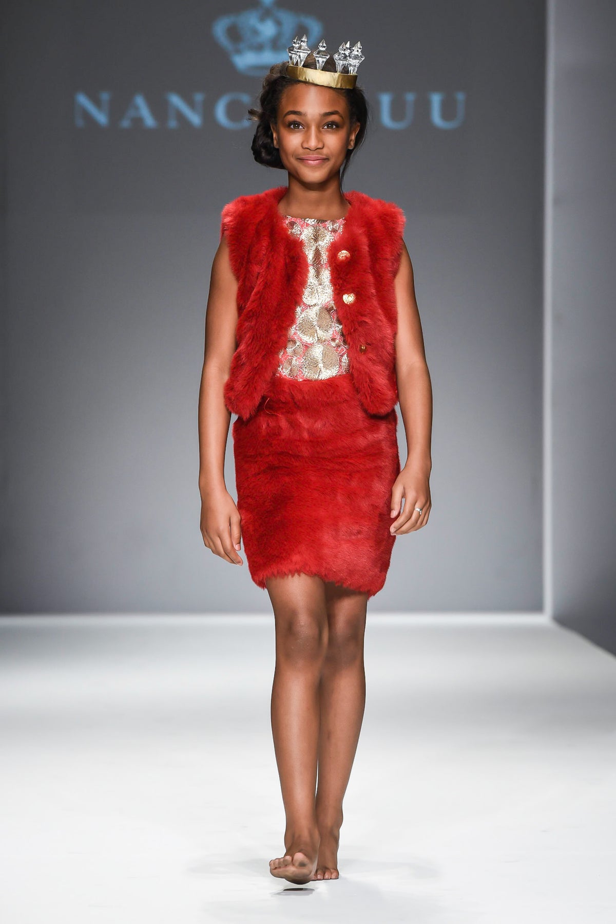 Royal Red Faux Fur Dress