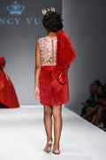 Royal Red Faux Fur Dress